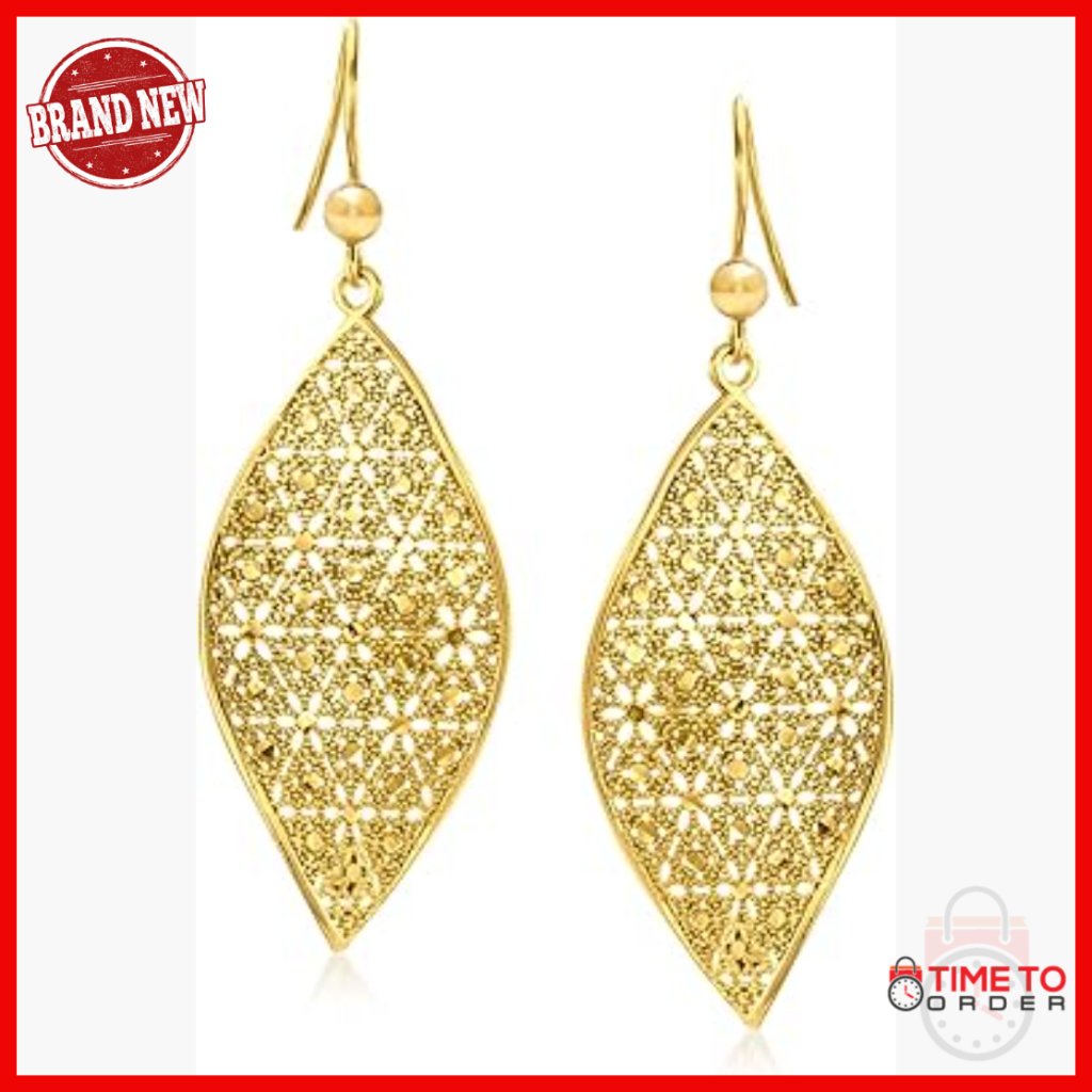 Italian 18kt Gold Over Sterling Twisted Floral Drop Earrings